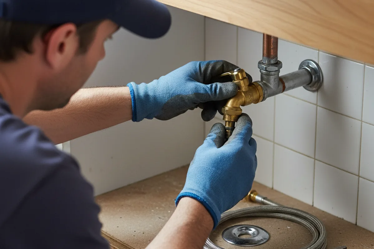 Shutoff valve and fitting work during Emergency Plumbing in Mission